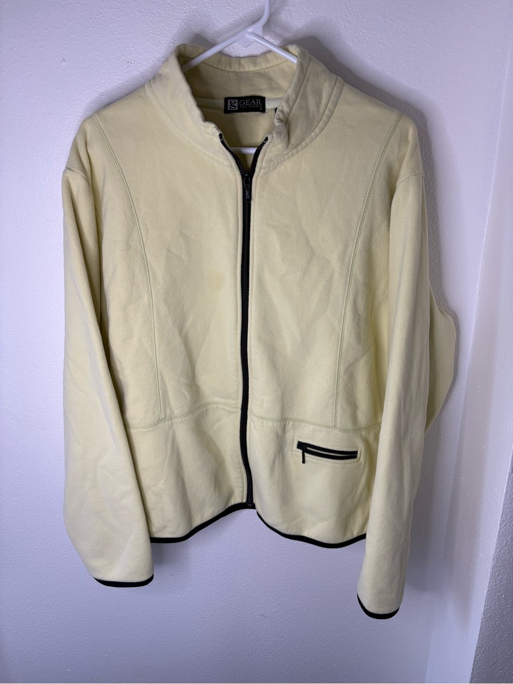 Women's Butter Yellow Fleece Zip Jacket - XXL